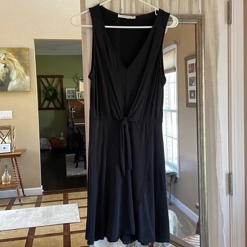 Tie front tank summer V-neck dress